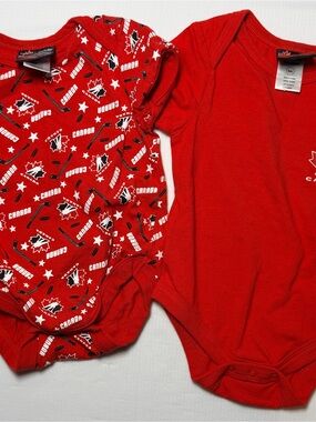 Canada Hockey Printed Baby Bodysuit Red 6-9 M